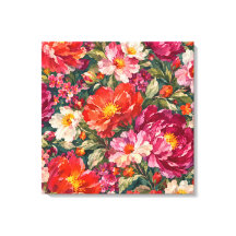 Farbige Florale Leinwand-Wandkunst | Blumengarten