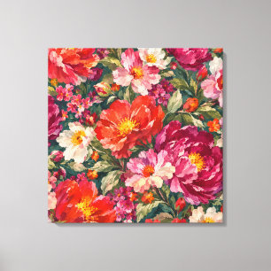 Farbige Florale Leinwand-Wandkunst Blumengarten Leinwanddruck