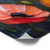 Farbige florale Leinwandkunst, lebendige Blumenmal Poster (Ecke)
