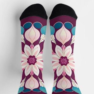 Farbige florale Mandala-Kunst Socken