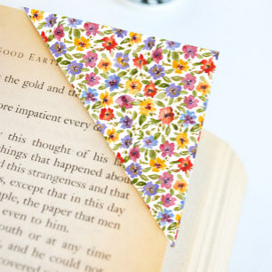 Farbige florale Origami-Ecken-Lesezeichen