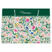 Farbige Florale Personalisierte Große Geschenktüte (Vorderseite)