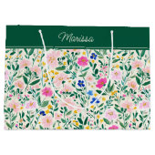 Farbige Florale Personalisierte Große Geschenktüte (Rückseite)