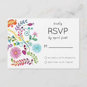 Farbige florale RSVP-Karte RSVP Karte