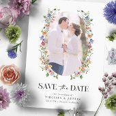 Farbige, florale Save the Date-Karte Save The Date