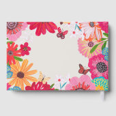 Farbige Florale Unterschriften für Gäste der Absch Gästebuch (Rückseite)