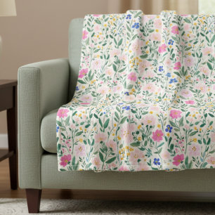 Farbige Florale Wildblume Fleecedecke