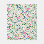 Farbige Florale Wildblume Fleecedecke (Vorderseite)