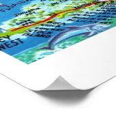 Farbige Florida Keys 16x20 Karte Poster (Ecke)