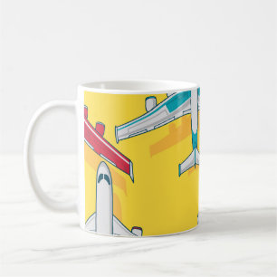Farbige Flugzeug Sky: Vintage Luftfahrzeuge Kaffeetasse