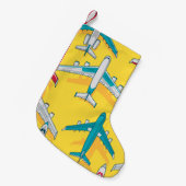 Farbige Flugzeug Sky: Vintage Luftfahrzeuge Kleiner Weihnachtsstrumpf (Vorderansicht (hängend))