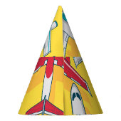 Farbige Flugzeug Sky: Vintage Luftfahrzeuge Partyhütchen (Rückseite)