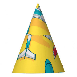 Farbige Flugzeug Sky: Vintage Luftfahrzeuge Partyhütchen