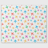 Farbige Flugzeuge Geschenkpapier (Flach)