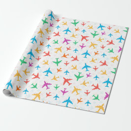 Farbige Flugzeuge Geschenkpapier