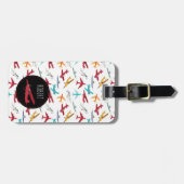 Farbige Flugzeuge Muster Individuelle Name Kinder Gepäckanhänger (Vorderseite horizontal)