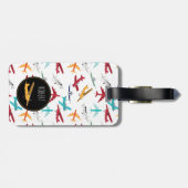 Farbige Flugzeuge Muster Individuelle Name Kinder Gepäckanhänger (Rückseite horizontal)