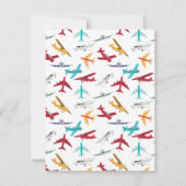 Farbige Flugzeuge Muster Kids Individuelle Name Dankeskarte (Rückseite)