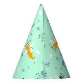 Farbige Flugzeuge über einem Himmel Partyhütchen (Rückseite)