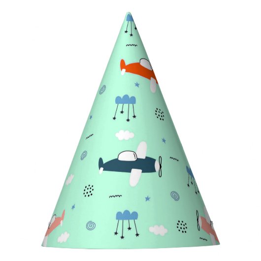 Farbige Flugzeuge über einem Himmel Partyhütchen (Vorderseite)