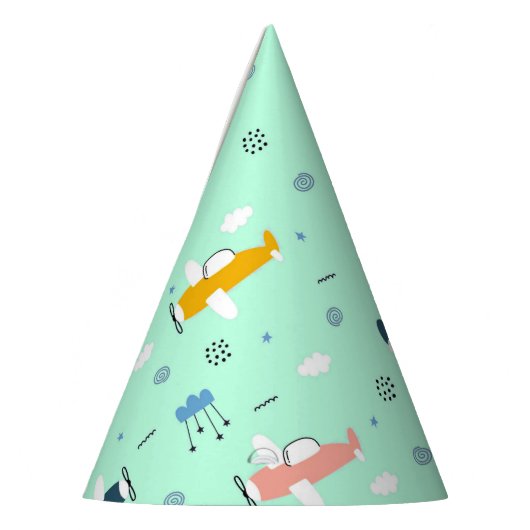 Farbige Flugzeuge über einem Himmel Partyhütchen (Links)