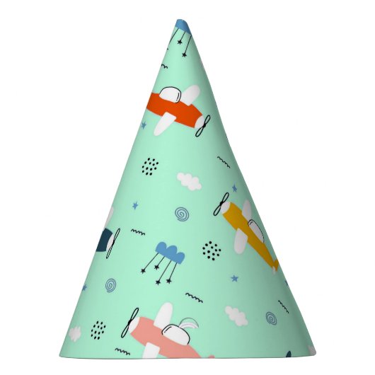 Farbige Flugzeuge über einem Himmel Partyhütchen (Rechts)