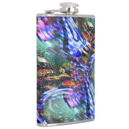 Farbige Fluktuation virtueller Bilder über Schlach Flachmann