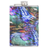 Farbige Fluktuation virtueller Bilder über Schlach Flachmann (Vorderseite)