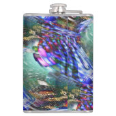 Farbige Fluktuation virtueller Bilder über Schlach Flachmann (Rückseite)