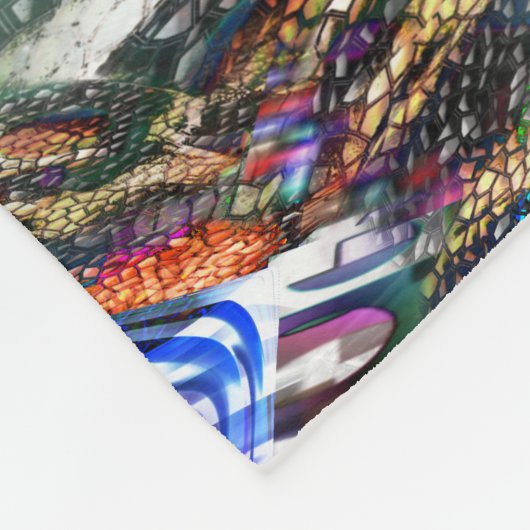 Farbige Fluktuation virtueller Bilder über Schlach Fleecedecke (Ecke)