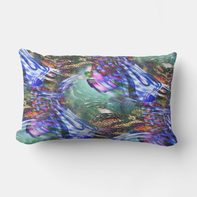 Farbige Fluktuation virtueller Bilder über Schlach Kissen Für Draußen (Vorderseite)