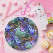 Farbige Fluktuation virtueller Bilder über Schlach Pappteller (Party)