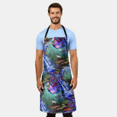 Farbige Fluktuation virtueller Bilder über Schlach Schürze (Getragen)