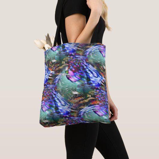 Farbige Fluktuation virtueller Bilder über Schlach Tasche (Von Nahem)