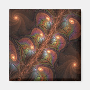 Farbige fluoreszierende abstrakte trippy braune Fr Magnet