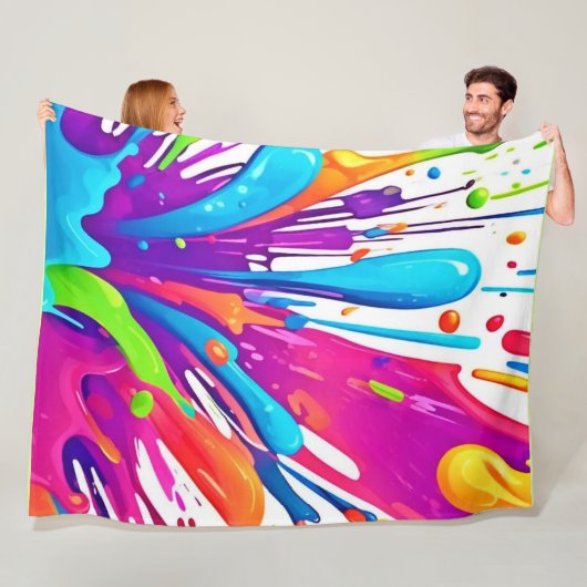 Farbige Flüssige Farbspritzer Fleecedecke (Beispiel)
