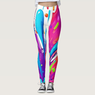 Farbige Flüssige Farbspritzer Leggings