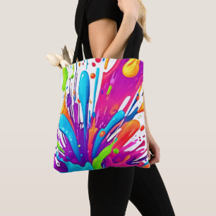 Farbige Flüssige Farbspritzer Tasche