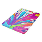 Farbige flüssige Paint Splashes Badematte (Schrägansicht)