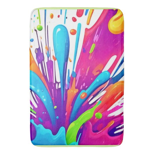 Farbige flüssige Paint Splashes Badematte (Vorderseite Vertikal)