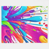 Farbige flüssige Paint Splashes Fleecedecke (Vorderseite (Horizontal))