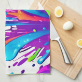 Farbige flüssige Paint Splashes Geschirrtuch (Viertel Falte)