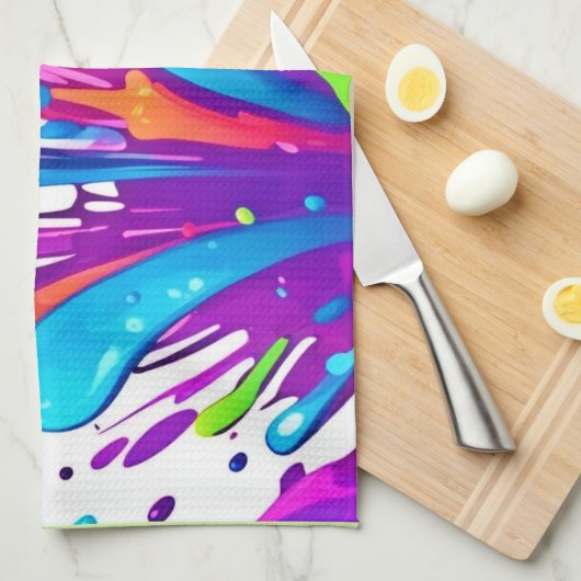 Farbige flüssige Paint Splashes Geschirrtuch (Viertel Falte)