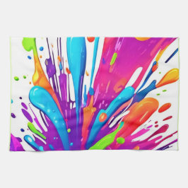Farbige flüssige Paint Splashes Geschirrtuch