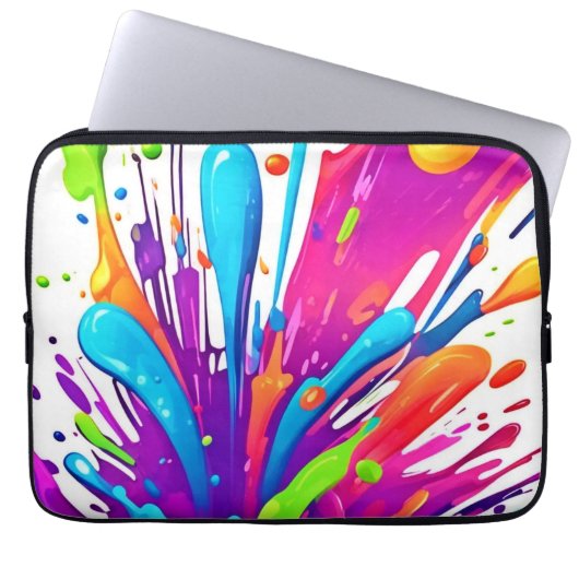 Farbige flüssige Paint Splashes Laptopschutzhülle (Vorderseite)