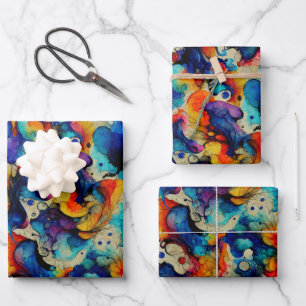Farbige flüssige Tinte Geschenkpapier Set