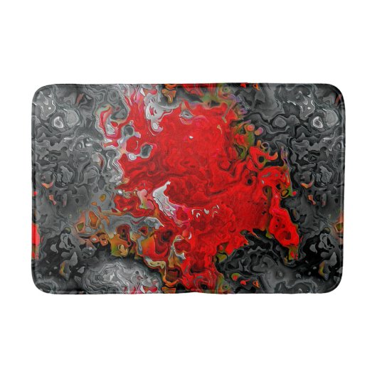 Farbige flüssige Wirbel Rot und Grau Abstrakt Badematte (Vorderseite)