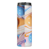 Farbige Flüssigkeit mit Blasen Thermosbecher (Rückseite)