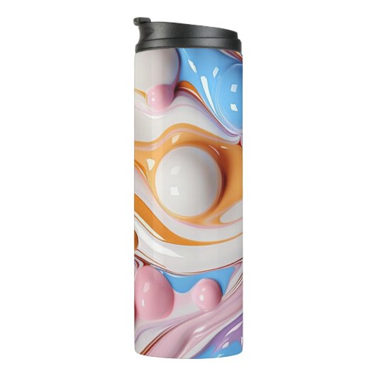 Farbige Flüssigkeit mit Blasen Thermosbecher (Nach rechts gedreht)