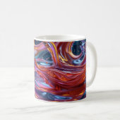 Farbige Flüssigkeiten spritzen Kaffeetasse (VorderseiteRechts)